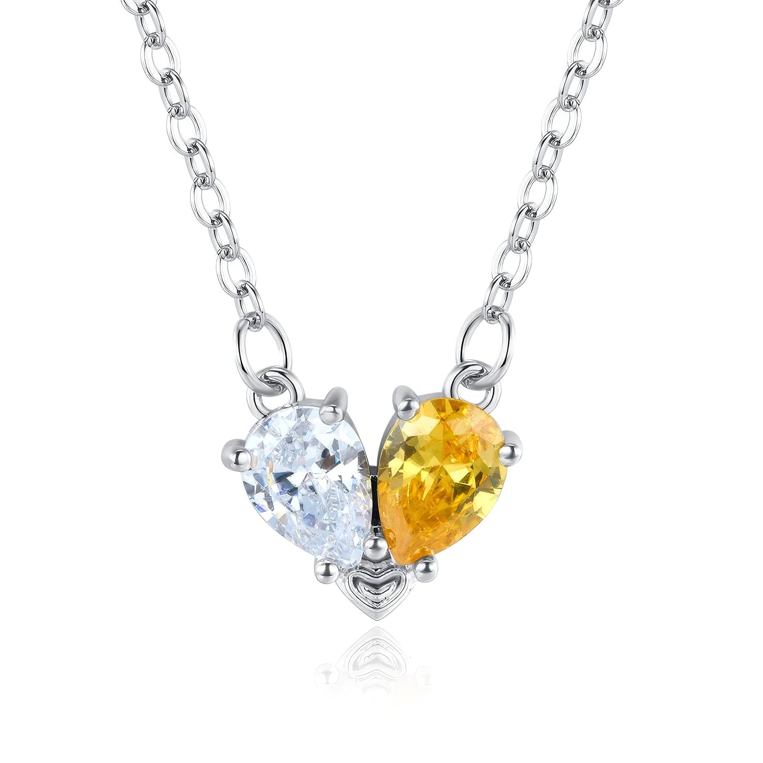 Toi et Moi Pear Birthstone Necklace - United Bracelets