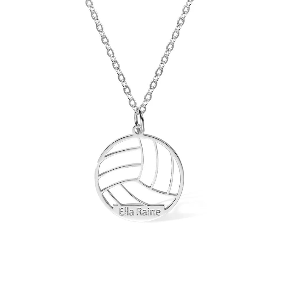 Volleyball Pendant Necklace with Custom Name - United Bracelets