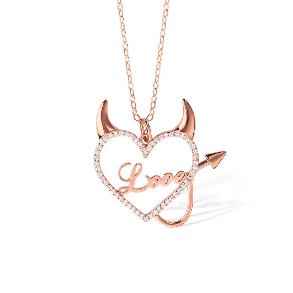 Wicked Name Necklace with Heart Design - United Bracelets