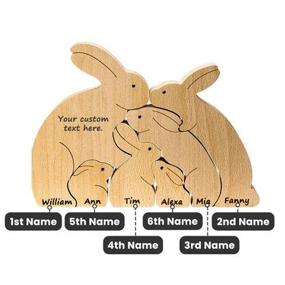 Wooden Rabbit Family Puzzle - United Bracelets