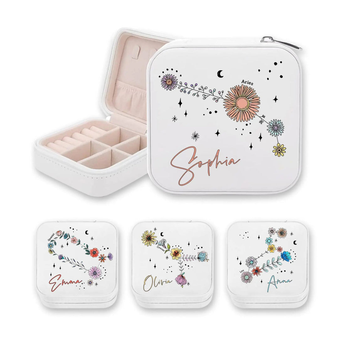 Zodiac Floral Constellation Jewellery Box - United Bracelets